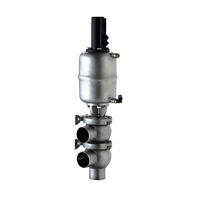 Sanitary stainless steel pneumatic intelligent mix proof reversing valve with ctop