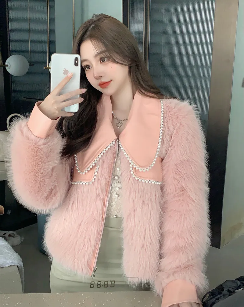 Женское пальто из искусственного меха Make свободная утепленная маленькая шуба qiu