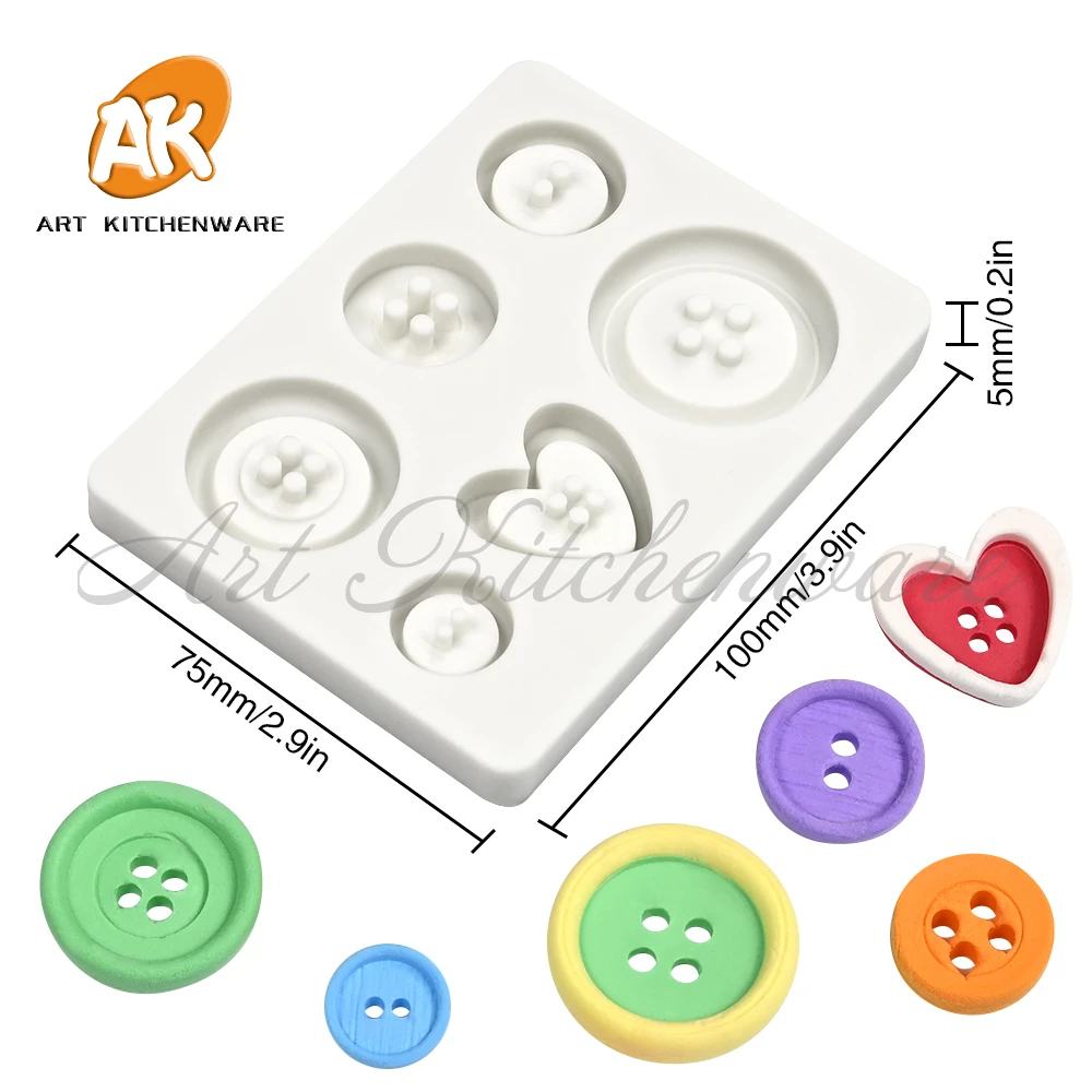 Дизайнерская силиконовая форма для пуговиц глиняная рукоделия инструменты