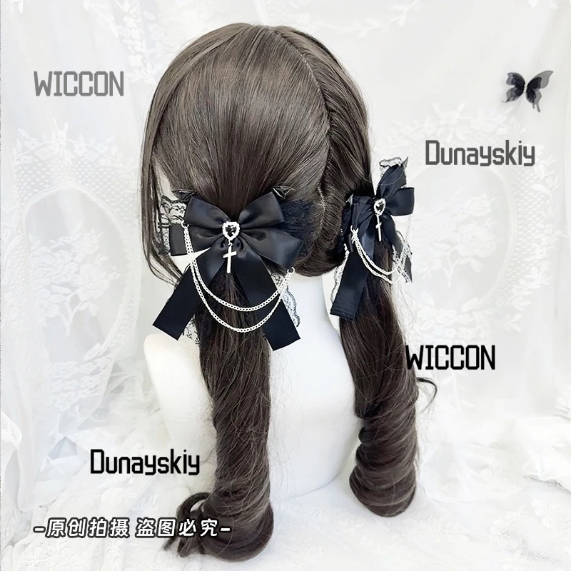 Фото Jirai Kei Bow Production Лолита Кружева Сладкая Прохладная Субкультура Головной Убор Крест Любовь Косплей Реквизит Kawaii Хэллоуин Рождество №2