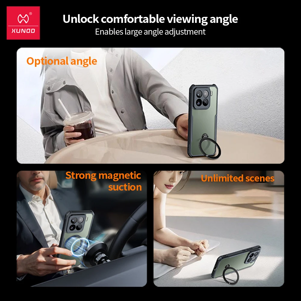 Фото ‌ Магнитный чехол-держатель Xundd для POCO X8 Pro X8 Pro Max - 360° °   Подставка Spin Stand с воздушной подушкой, защитой от ударов и защитой объектива Funda №5