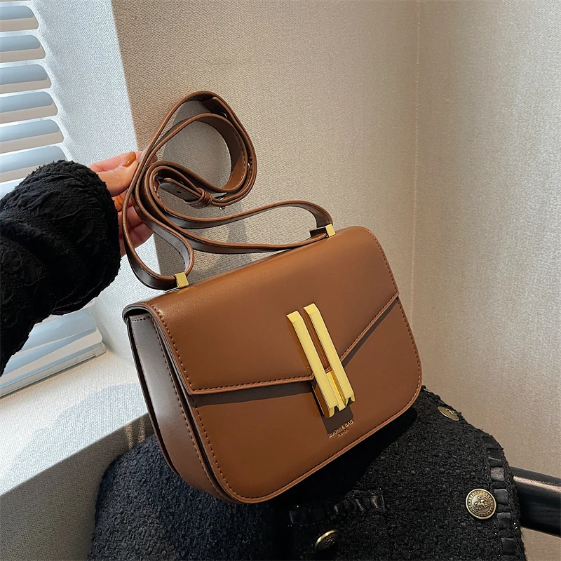 

Retro Shoulder Bag For Women Designer Luxury Bag Handbag Briefcase Solid Color PU Leather bolsa feminina Small Crossbody Bag Sac