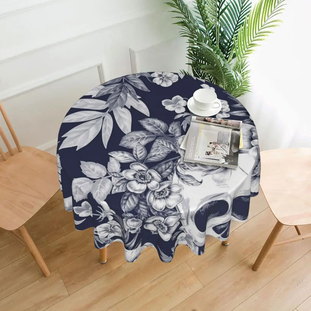 

Элегантные серые и синие черепа для Хэллоуина и фотоаксессуары 60 дюймов диаметром 152 см мягкий защитный стол отличный подарок