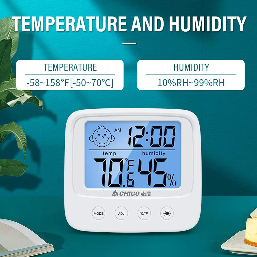

LCD Time Desktop Table Clocks LCD Digital Temperature Humidity Meter Electronic Thermometer Hygrometer Gauge