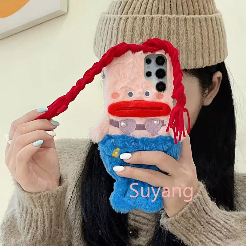 Фото Чехол для телефона с забавным мехом 3D Русалки для Samsung S25 Ultra Case S24 S23FE S22 A06 A16 A26 A36 A56 A05 A15 A25 A35 A55 Warm Shell Girl №1
