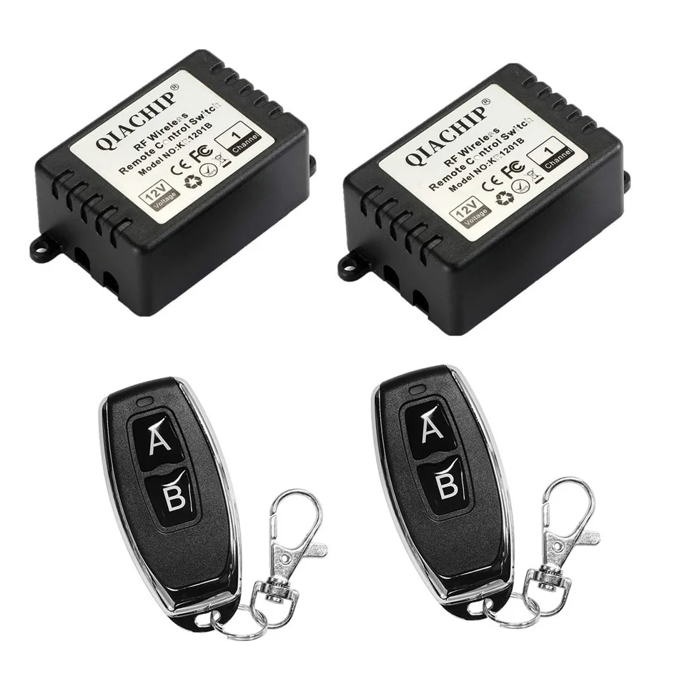 

DC 12V 1CH 433Mhz RF Wireless Relay Remote Control Light Momentary Switch Transmitter with Receiver 2 relay