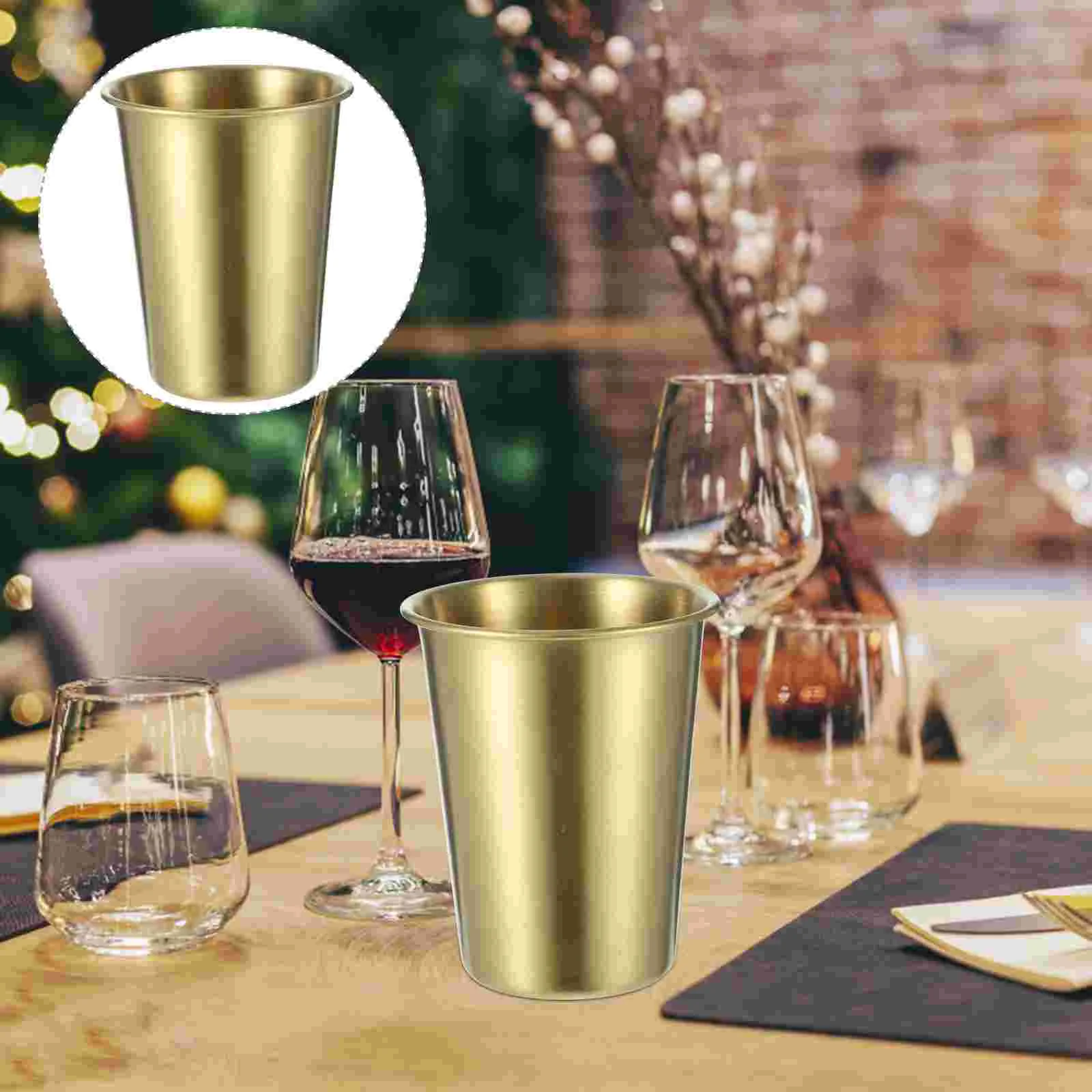 

6 pcs Stainless Steel Cup Metal Water Cups Stainless Steel Coffee Cup Metal Beer Cups