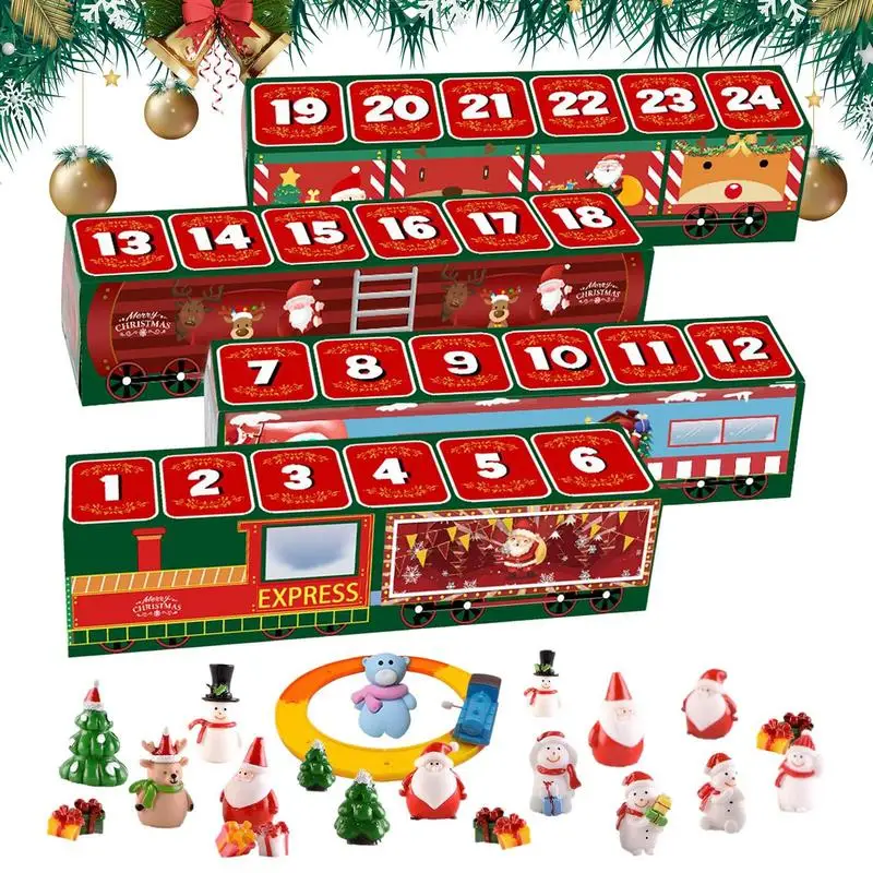 

Train Advent Calendar 2022 24 Days Christmas Countdown Calendar With Collectible Figurines Christmas Tree Elk Santa Claus