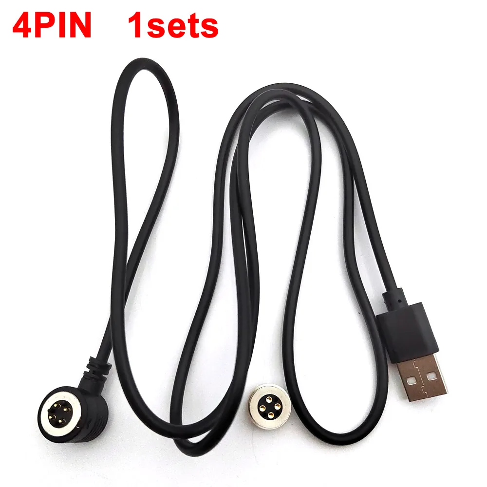 

free shipping 4P DC Magnetic Pogopin Connector Charging Cable Male Female Cables Adapter USB High Current Power Charge Data Line