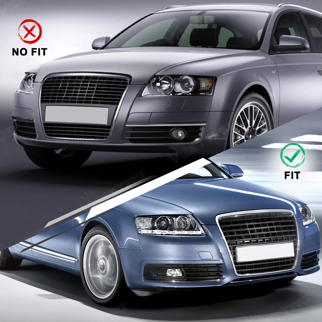 Фото Передний бампер, противотуманная фара, решетка, рамка для Audi A6 C6 4F Sedan Avant 2008 2009 2010 2011 4F0807681P, левая/правая аксессуары №4