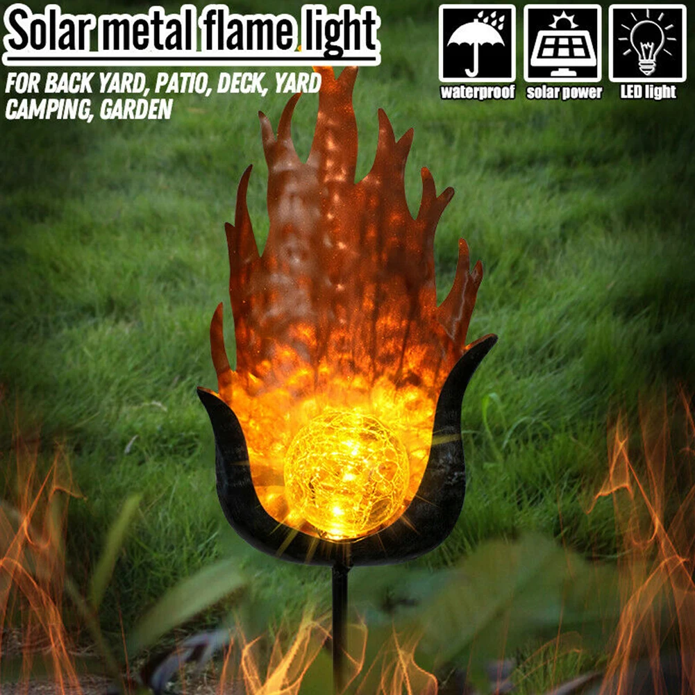 

Мерцающее пламя, газон, светодиодный водонепроницаемый металлический дорожный светильник для дома, внутреннего двора, ландшафта, садовый с...