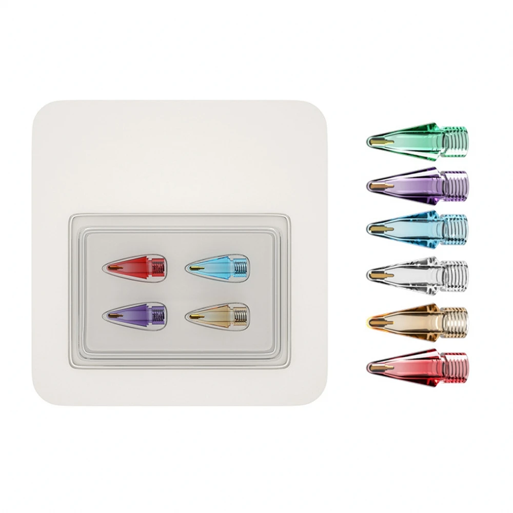 

4Pcs/Box Highly transparent transformation nib suitable for apple pencil 1 and 2 generation active replacement color nib