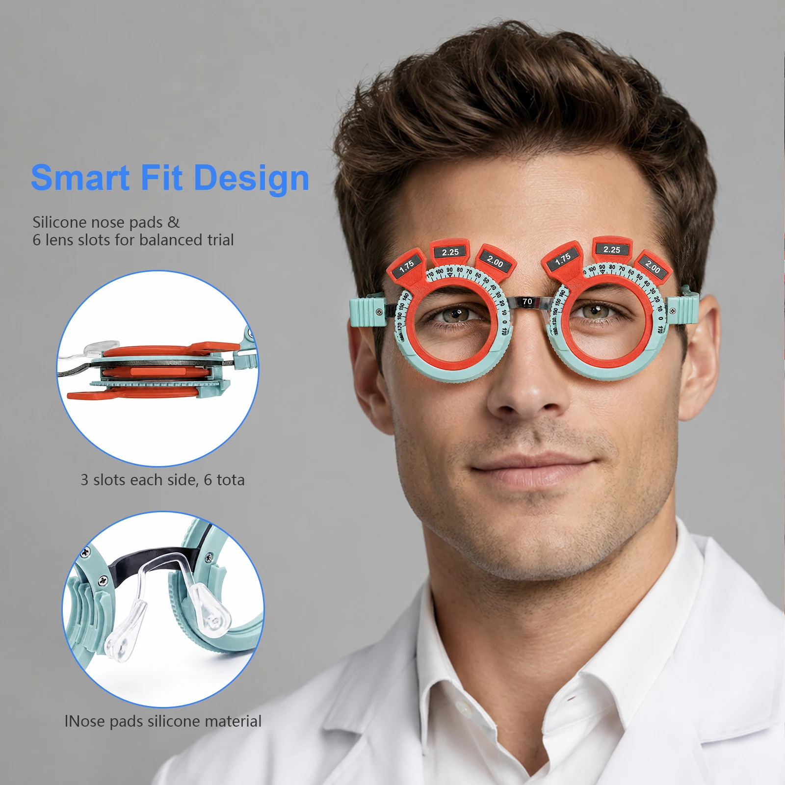 Фото Оправа для пробных линз InnoVue Opto TF-AT с регулировкой PD и оси для оптометрического обследования глаз №5