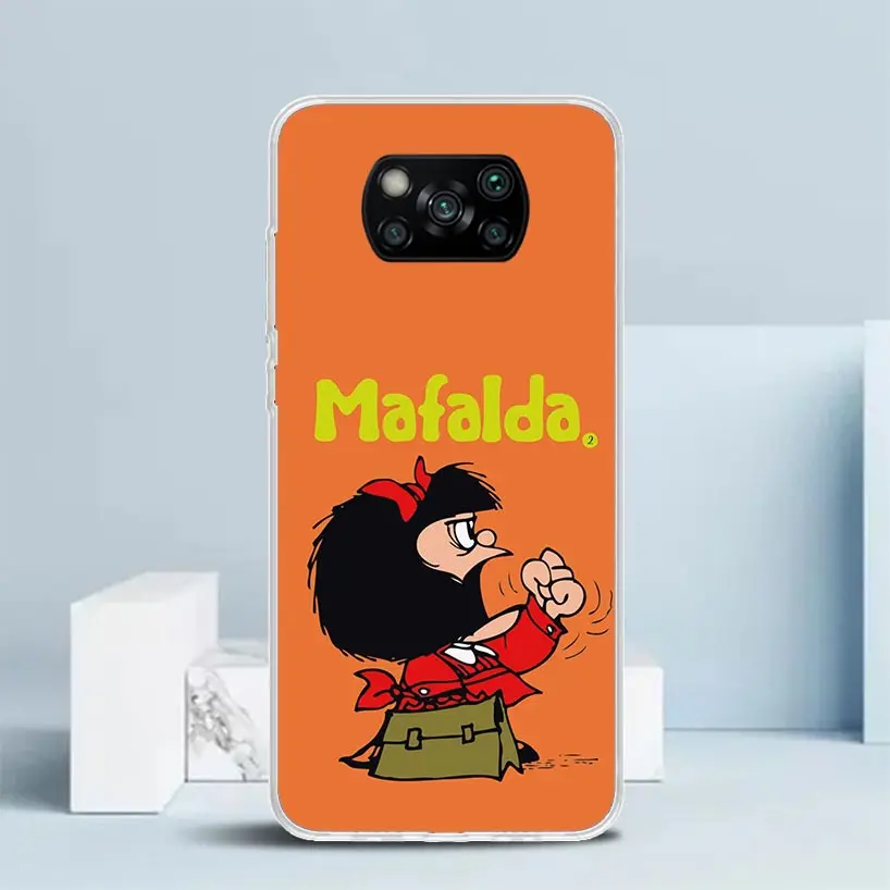 Mafalda мультяшный чехол для телефона Xiaomi Poco X6 X5 X4 X3 Nfc F6 F5 Pro F4 Gt F3 F2 F1 M5S M4 M3 M2 мягкая