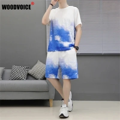 

Men Casual Set Fashion Harajuku Tracksuit Men's Sportswear Running Sports Suits T-shirt+Shorts Two Pieces Short Sets Size 8XL