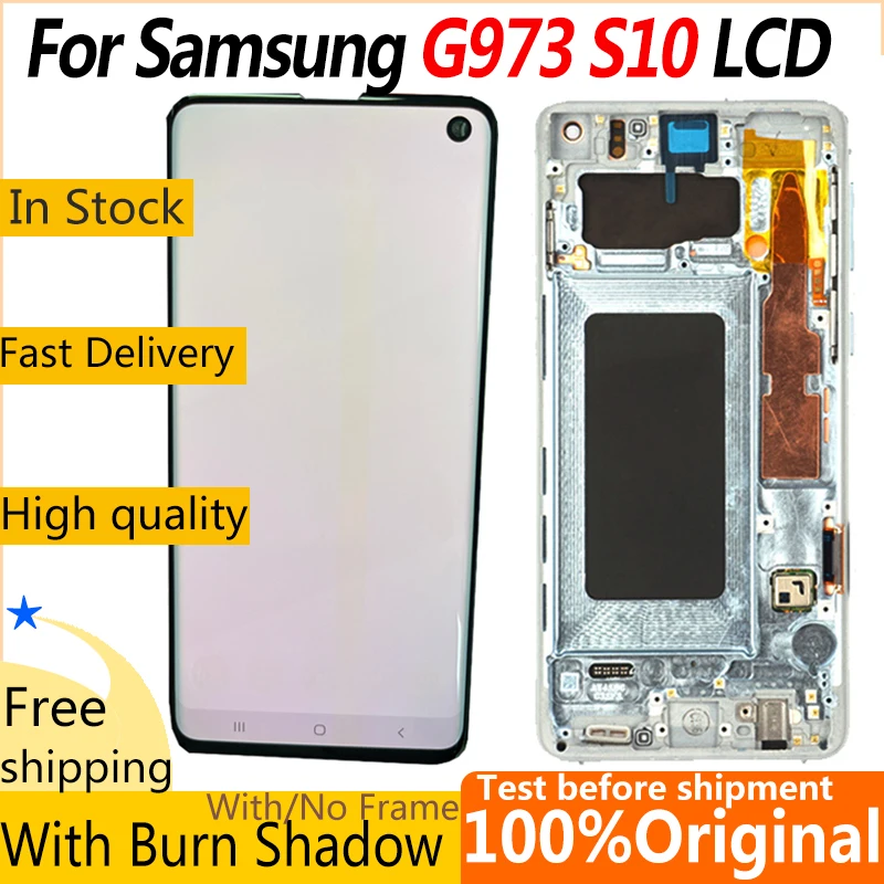 

100%Original Super AMOLED S10 display touch screen For Samsung Galaxy S10 G973F Display Screen Digitizer Assembly With defect