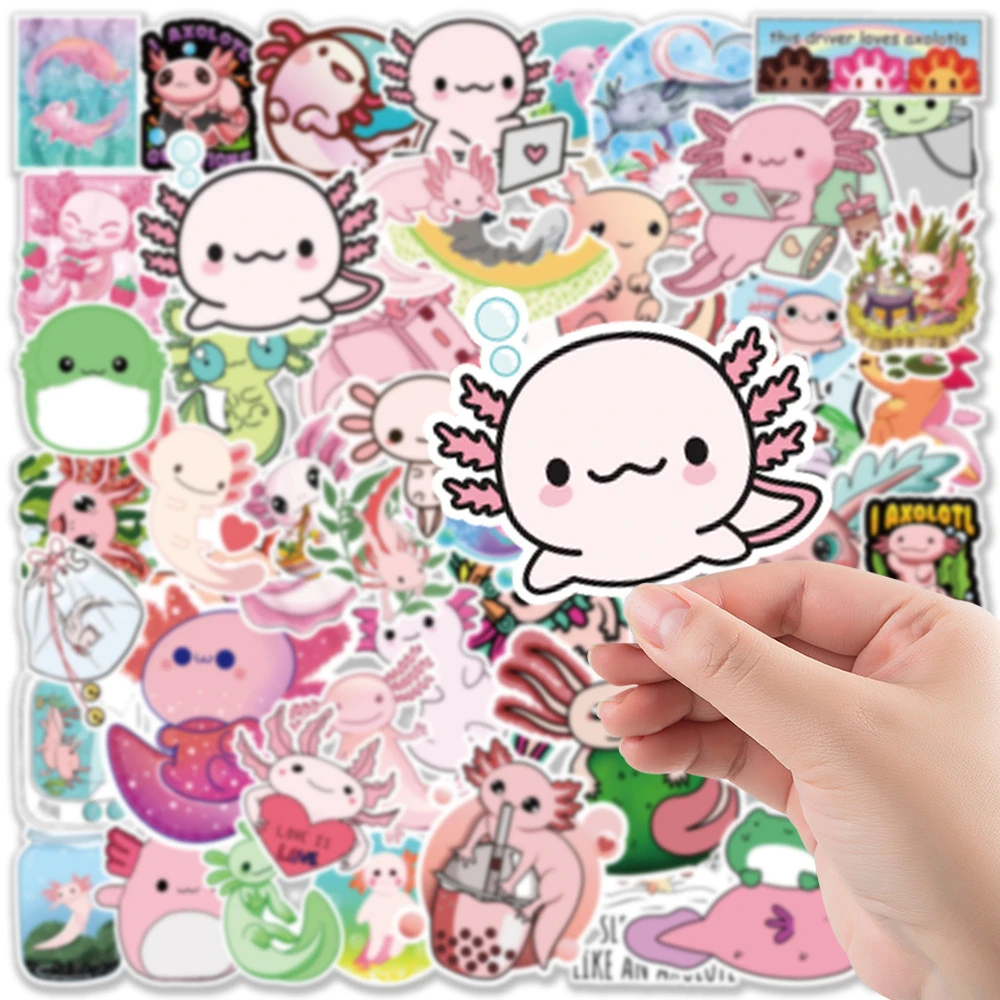 10/50 шт. милые Мультяшные наклейки Axolotl с граффити украшения для автомобиля