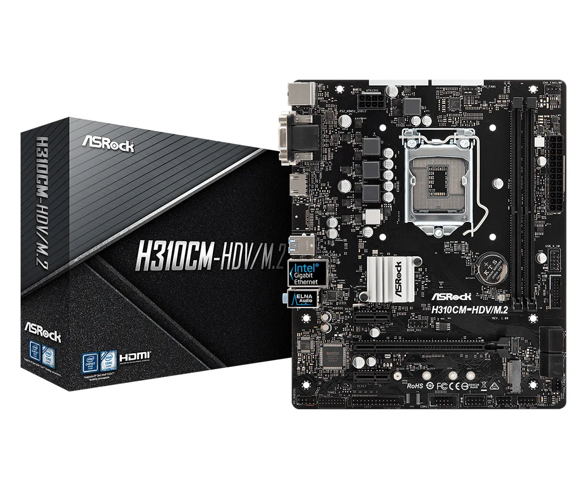 Asrock H310CM-HDV/M.2 LGA1151 Intel H310 mATX BOX |