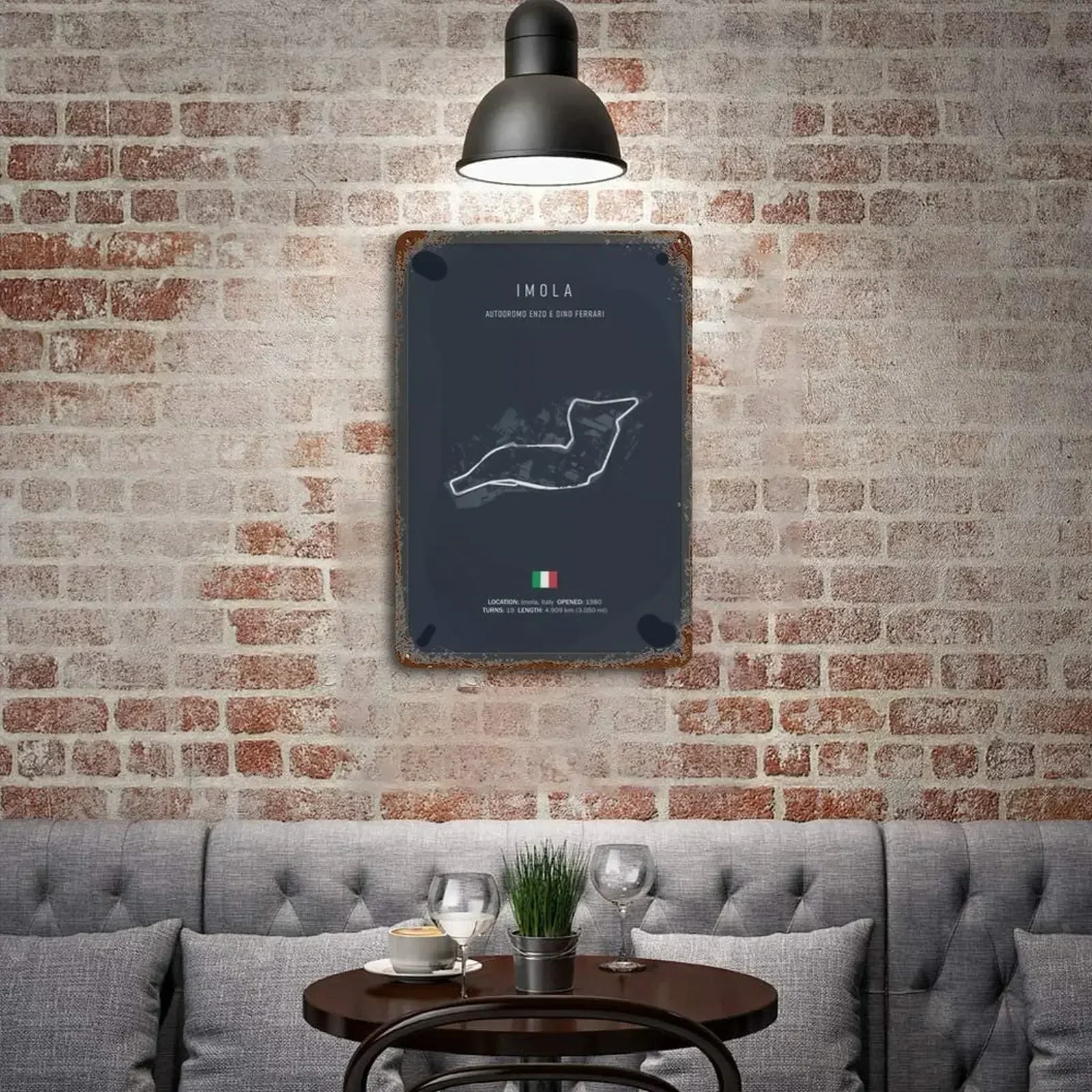 Imola Monaco Track Thetic Motorsport Race Постер Металлическая Настенная Художественная