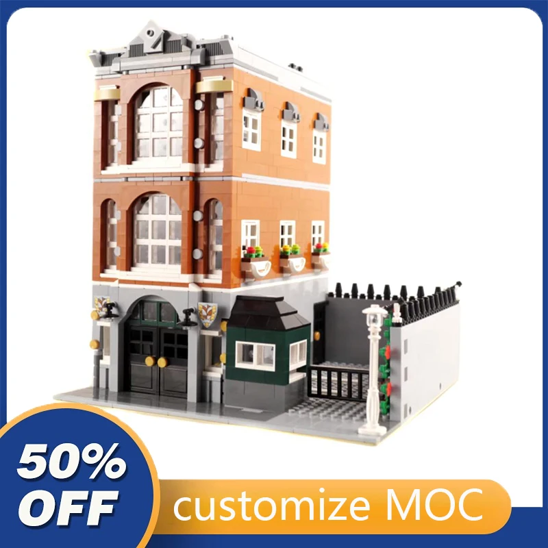 

1549PCS Customized MOC Consulate street view Modular Model Building Blocks Bricks Children birthday toys Christmas gifts