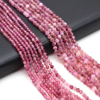 100 natural stone faceted beads round tourmaline spacer bead for jewelry making diy women bracelet necklace accessories