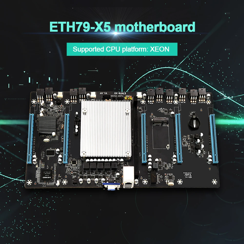 

Материнская плата VKTECH ETH79-X5 PCIE 16X с поддержкой 3060 DDR3, графические карты с поддержкой 1066/1333/1600/1866 МГц памяти для майнинга BTC