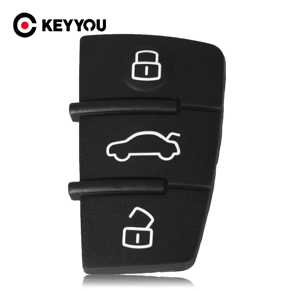 

Запасной Автомобильный ключ KEYYOU с 3 кнопками для Audi A3 A4 A5 A6 A8 Q5 Q7 TT S LINE RS резиновый кнопочный коврик