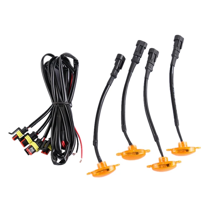 

12X [ Plug & PLAY ] Car LED Front Grille Smoked Amber Light Daytime Running Lights Lamp