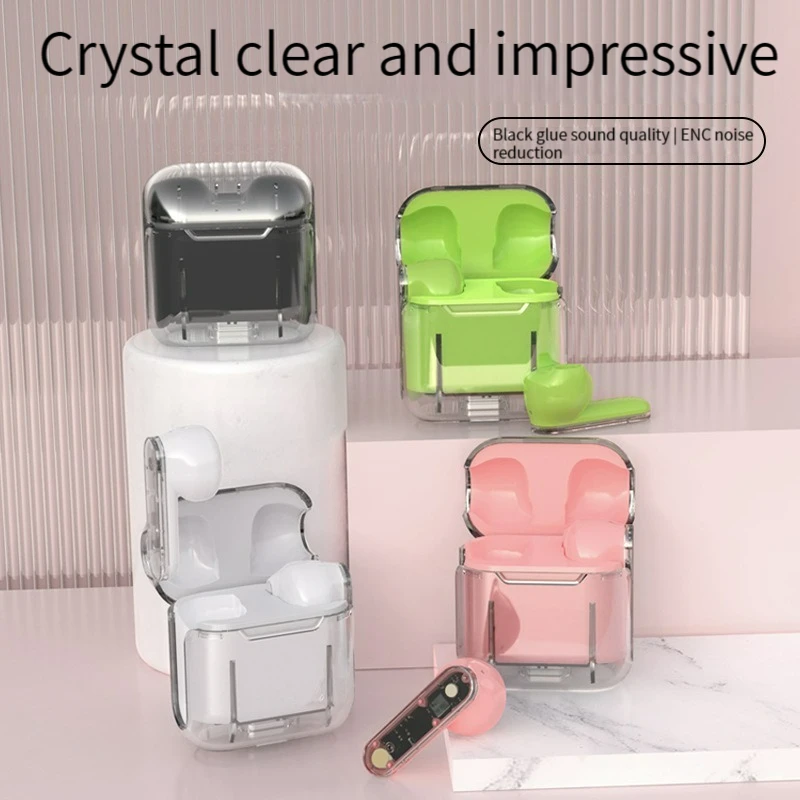 

TWS Wireless Headphones Bluetooth 5.3 Low Delay Transparent Noise Reduction Touch Stereo Music Waterproof Sports Headphones