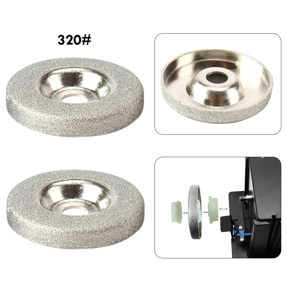 

2pcs 50mm Diamond Grinding Wheel Circle 320Grit For Electric Sharpener Grinder Cutting Rebar Metal Power Tool Accessories