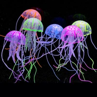 fish tank aquarium landscape goldfish tank aquarium landscaping fluorescent small simulation jellyfish silicone jellyfish