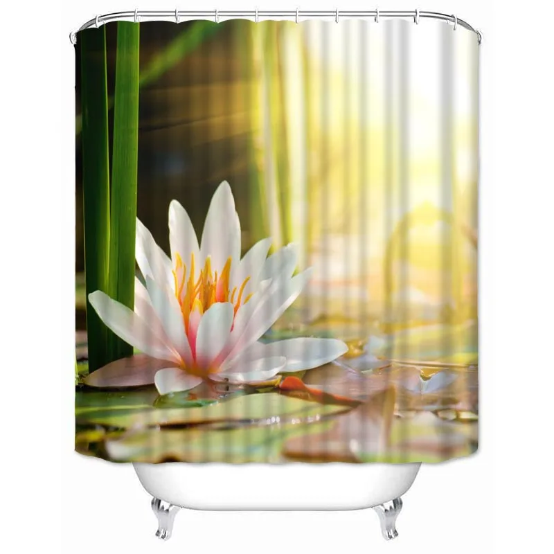 

Занавеска для душа с водяными лилиями, из полиэстера, 1,11