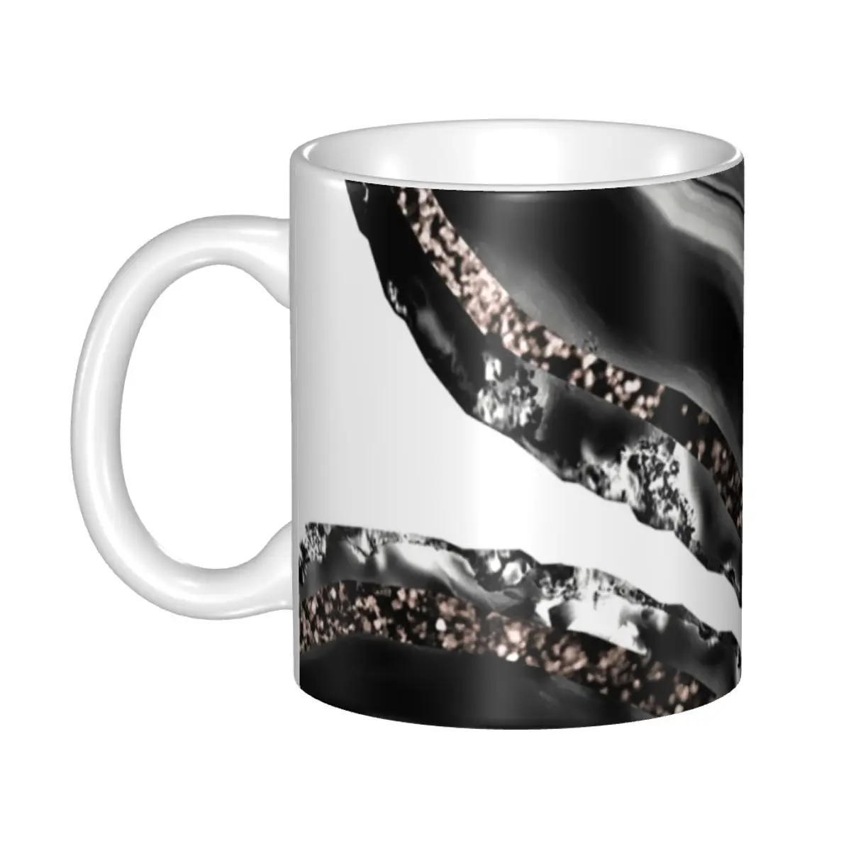

Agate Rose Gold Glitter Glam Mug Custom Geometric Patterns Coffee Ceramic Mug Creative Gift Outdoor Work Camping Cups And Mugs
