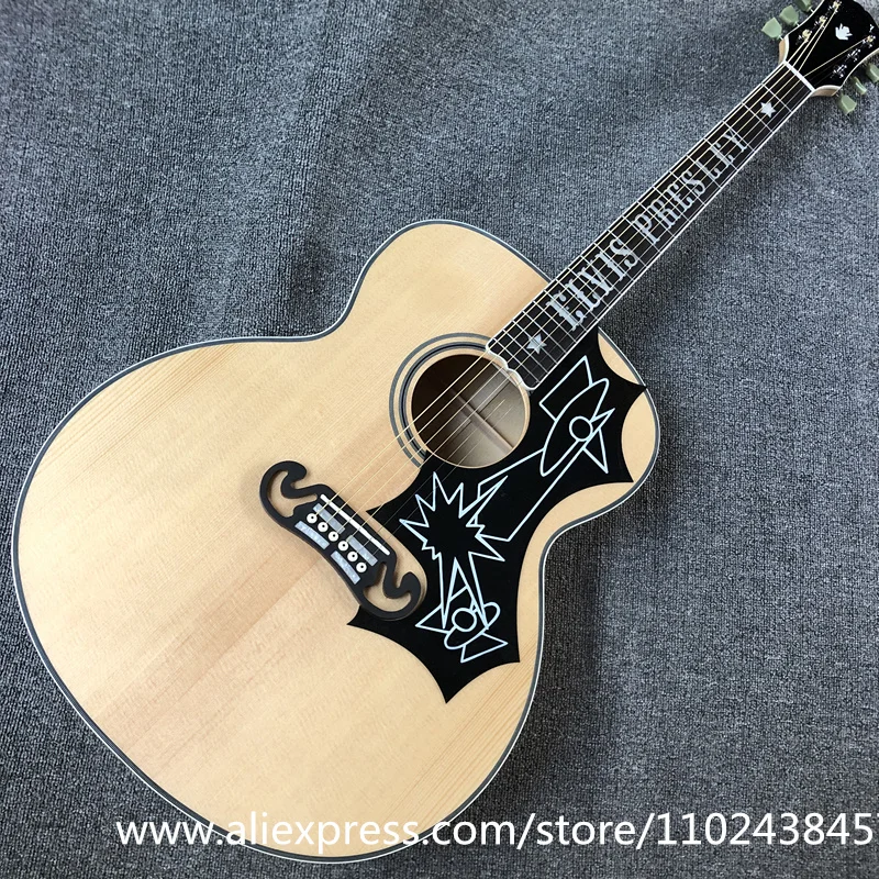 

Custom guitar, solid spruce top, rosewood fingerboard, maple side back 43-inch high-quality Jumbo style acoustic guitarra