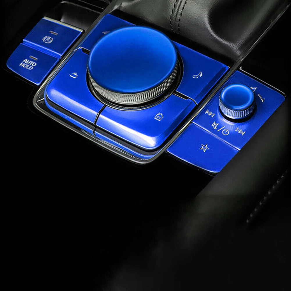 

Original Car Console Multimedia Button Cover Trim Stickers For Mazda 3 CX30 Aluminum Alloy Interior Accessories 10pcs