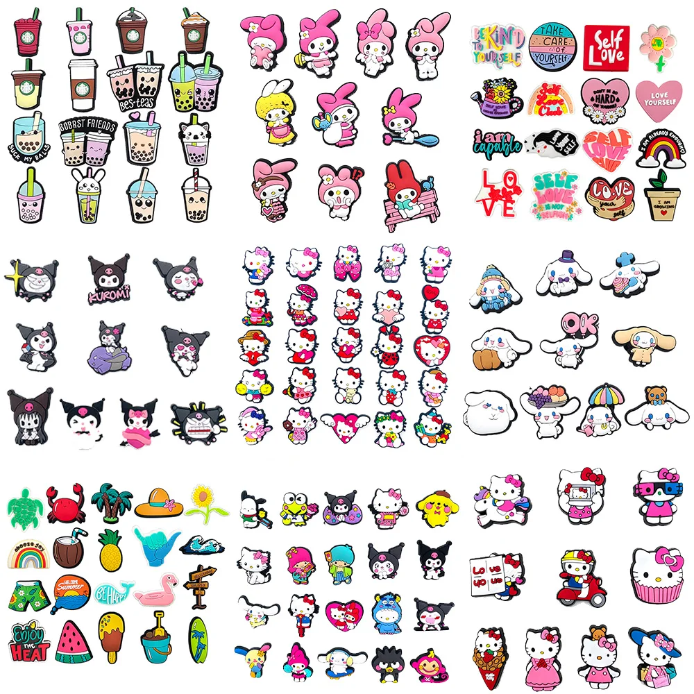 

Aoger Sanrio Set Collection Cartoon Cute Shoe Croc Charms for Clogs Sandals Decoration Shoe Accessories Charms for Girls Gifts