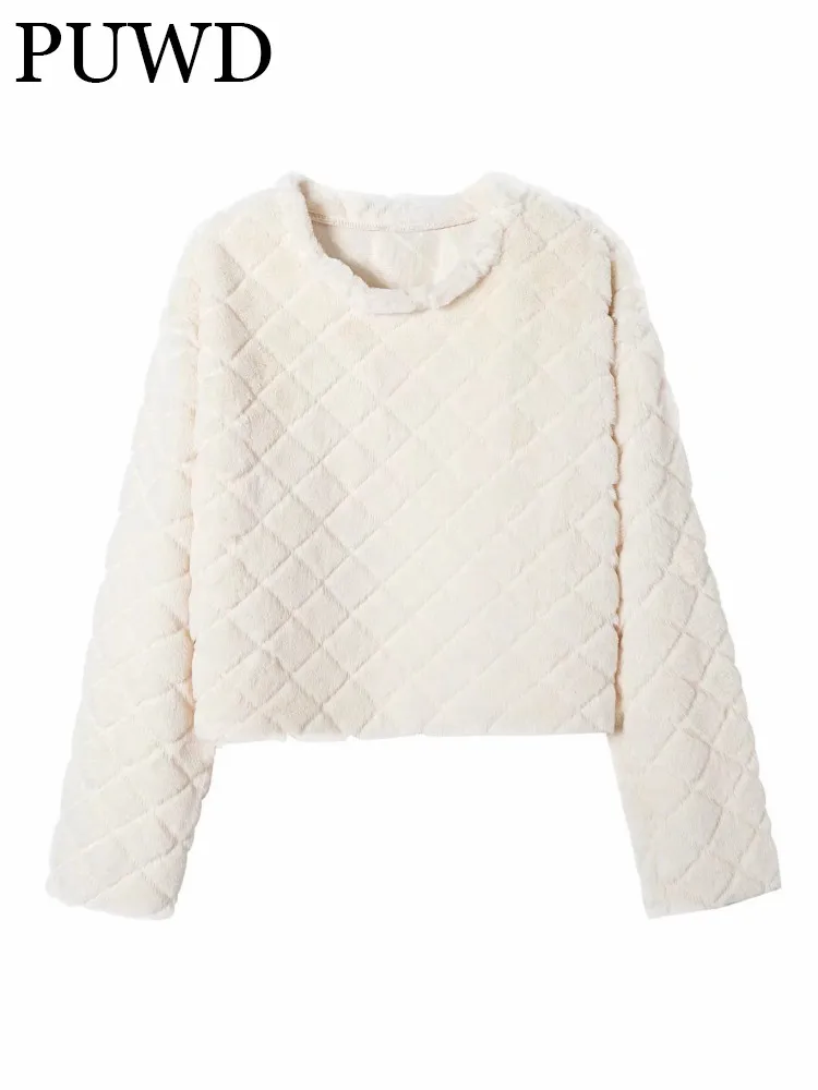 

PUWD Women Artificial Effect Sweet Elegant Cute Girl Feeling Holiday Leisure Comfortable 2022 Winter Female Upper Outer Garment