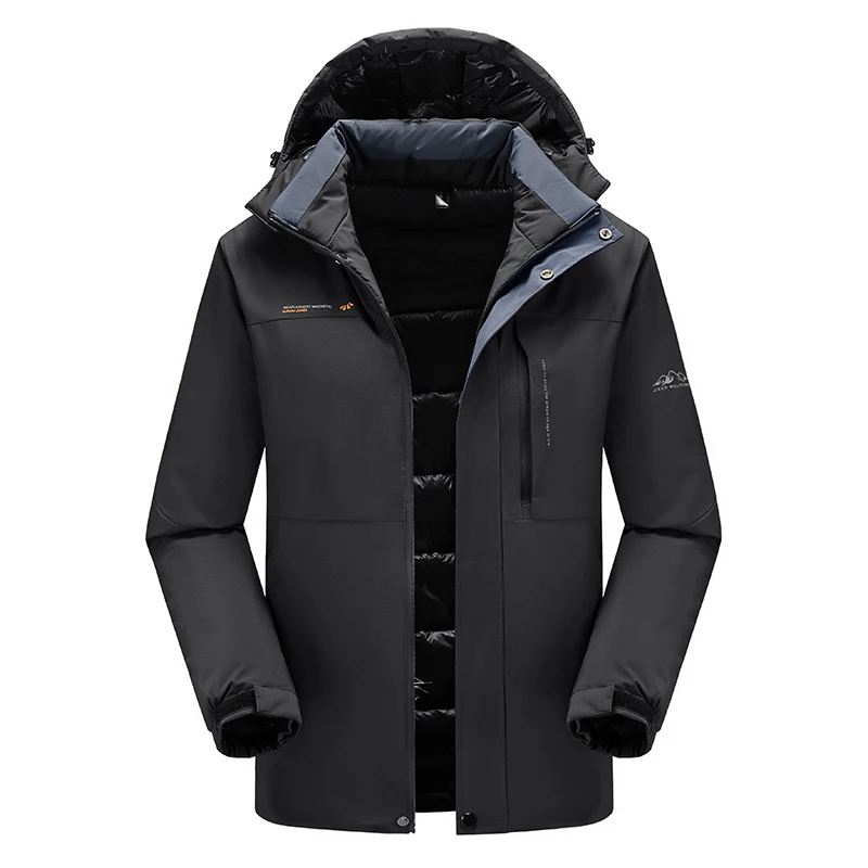 Mens Winter Jacket Padded Down Warm Outerwear Waterproof Hooded Coat Husband Parka Male Overcoat Autumn Black Jacket Windbreaker