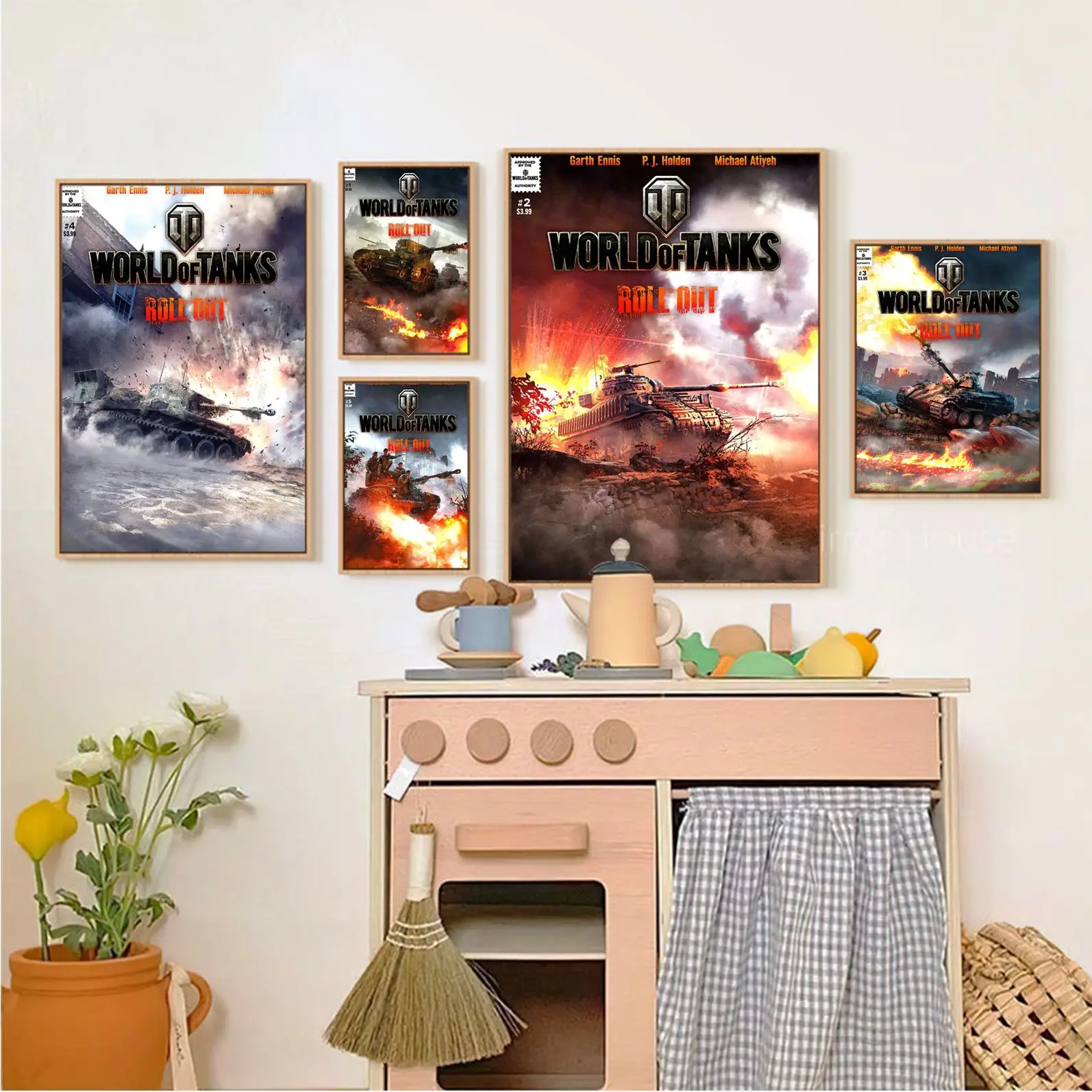 

World Of Tanks Game Classic Vintage Posters Fancy Wall Sticker for Living Room Bar Decoration Posters Wall Stickers