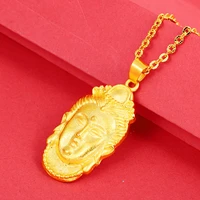 pure copper vietnam mens necklace guanyin square brand thai golden maitreya gold good plated pendant simple female wholesale