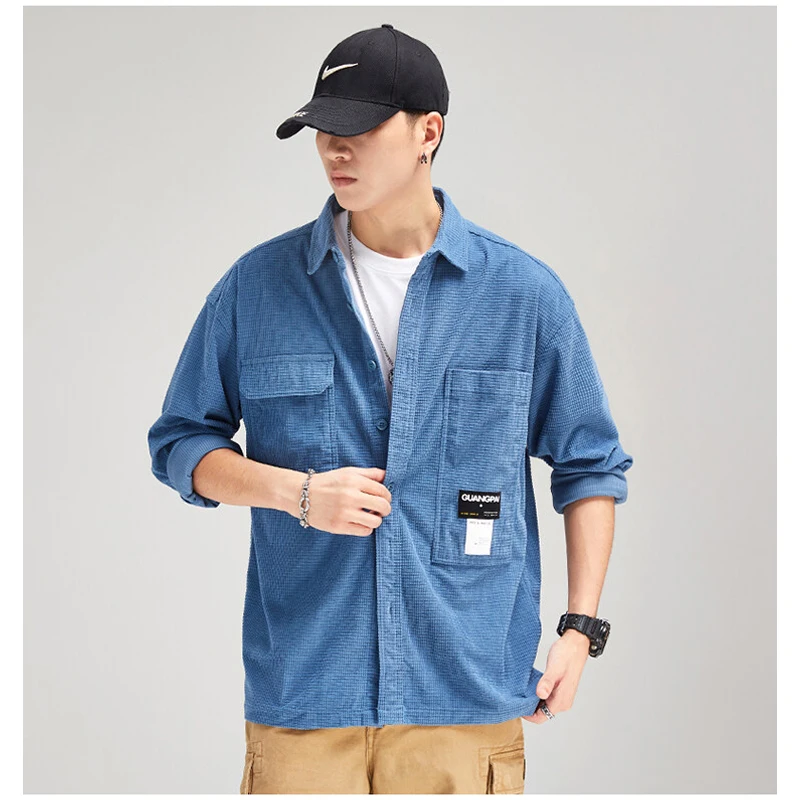 

2023 Spring Autumn New Men Casual Shirt Japanese Retro Trendy Blouse Fashion Loose Tops Brand Luxury Long Sleeve Tee Shirt
