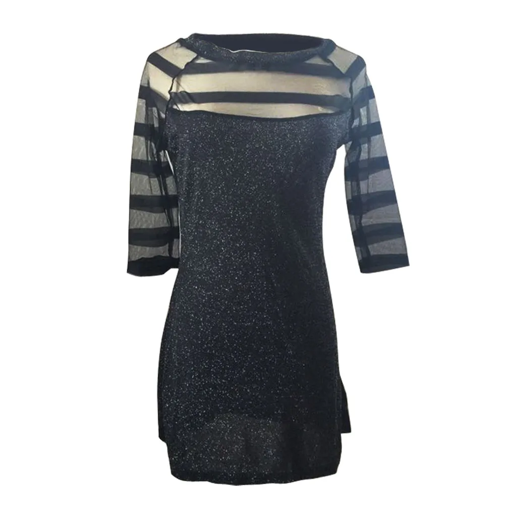 

New Women Sequins Bodycon Slim Cocktail Clubwear Evening Black Party Mini Dress Girl Type Clubwear Summer