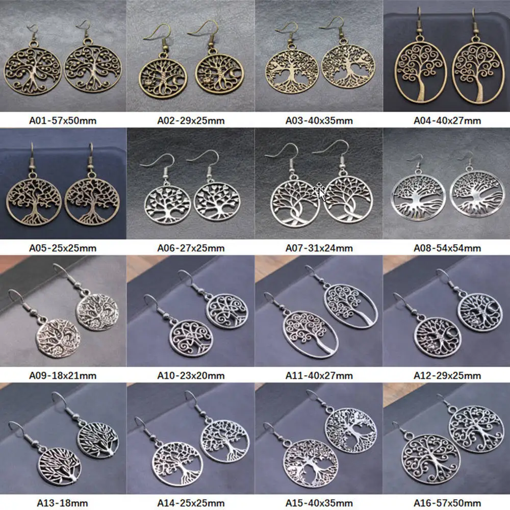 

New Arrival Round Tree Of Life Drop Earrings For Women Handmade Jewelry