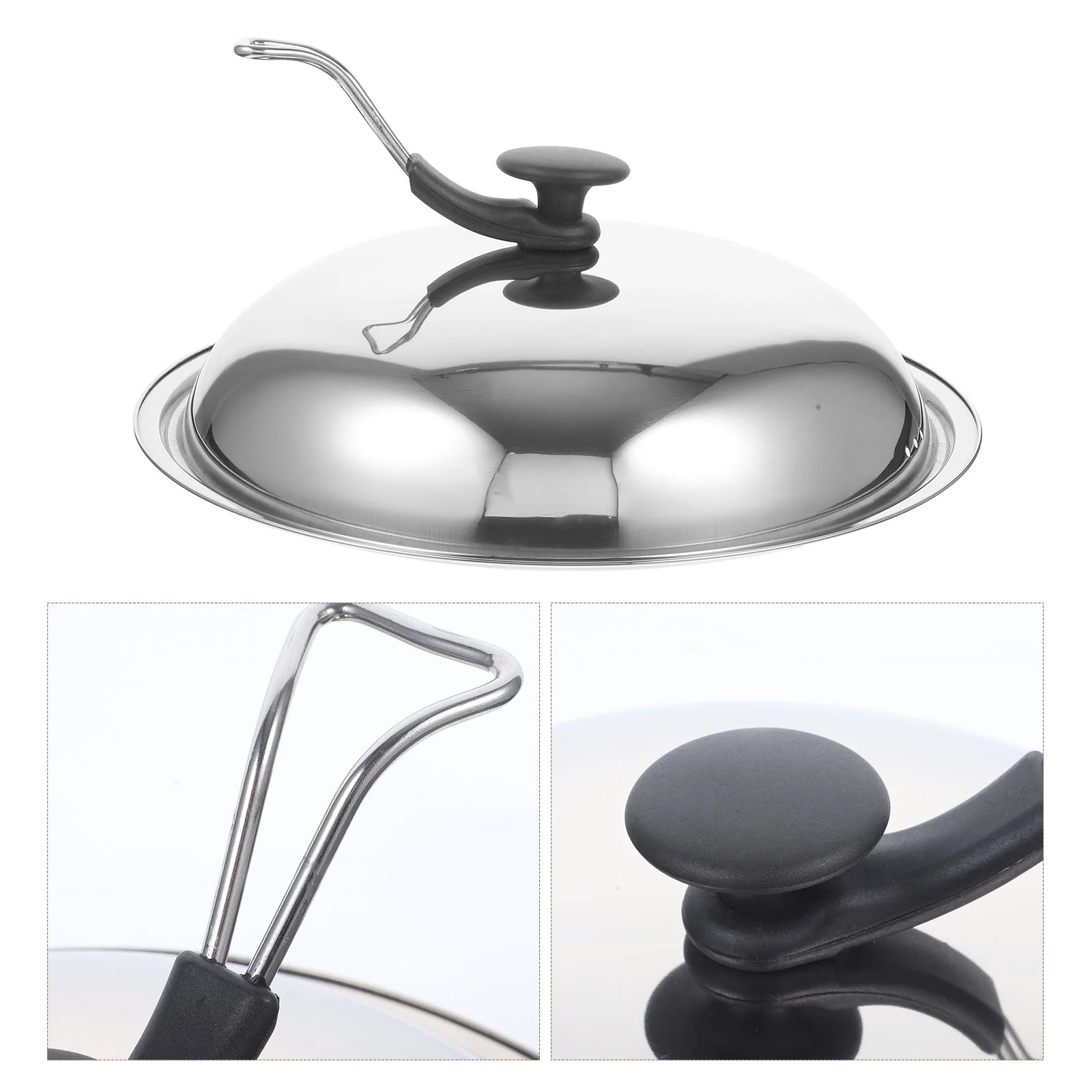 

Cover Lid Pan Wok Pot Universal Lids Cooking Frying Metal Dome Skillet Cookware Cast Meal Iron Pans Pots Replacement