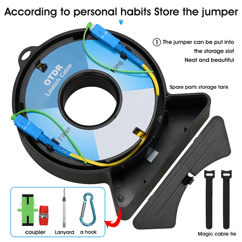 SC/FC/ST/LC-UPC/APC OTDR Dead Zone Eliminator,Fiber Rings 150M Fiber Optic OTDR Launch Cable Box
