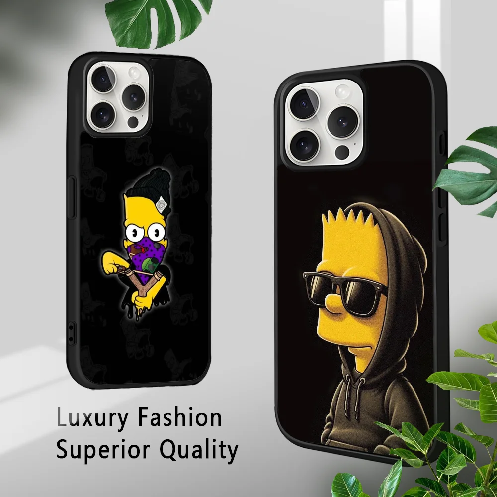 Чехол для телефона S-SimpsonS с забавным мультяшным рисунком iPhone 16 15 14 13 12 11 Pro Xs Max Mini Plus