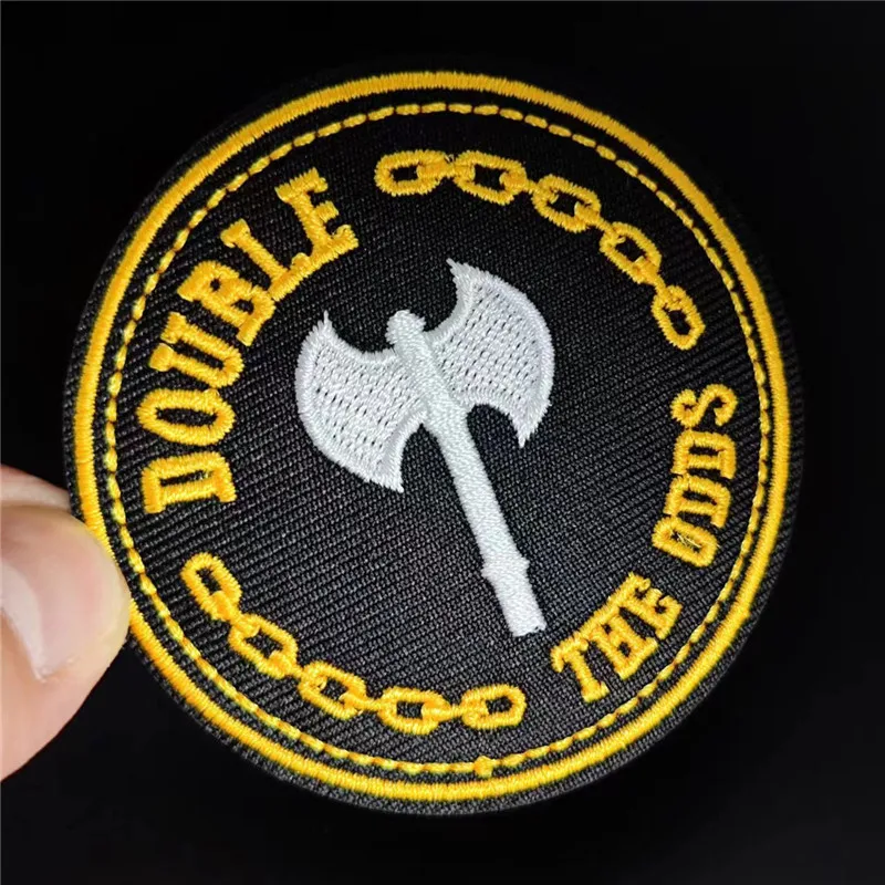 

Embroidery Letters Patch Axe Iron on Patch for clothing accessories Black Style Pattern Logo Strange things Diy Gifts