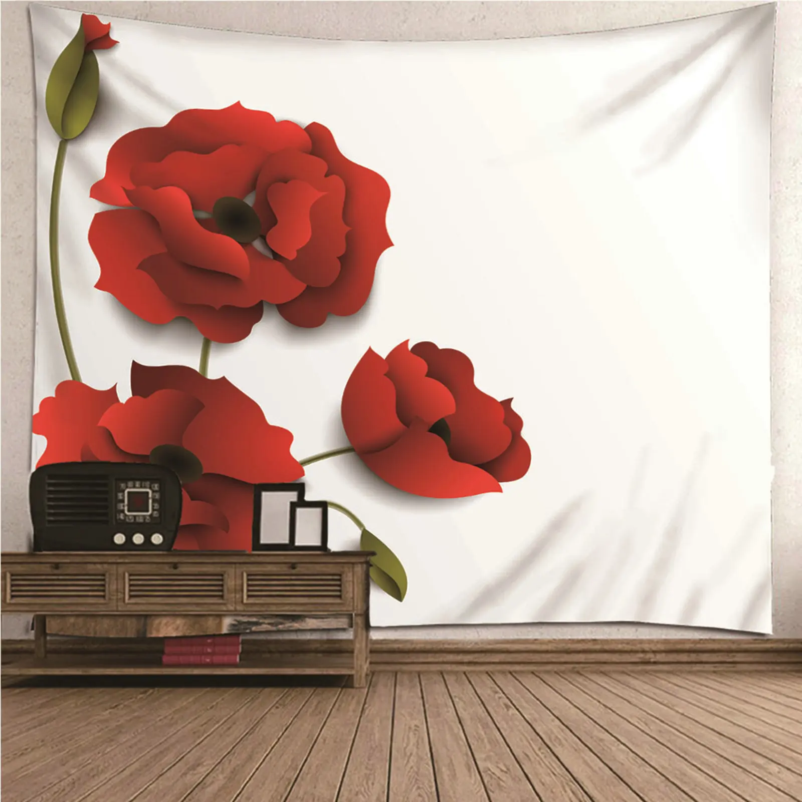 

Wall Covering Wall Hangings Decor Plant flower nature 3D Flowers Wall Hanging Blanket Dorm Art Decor Covering