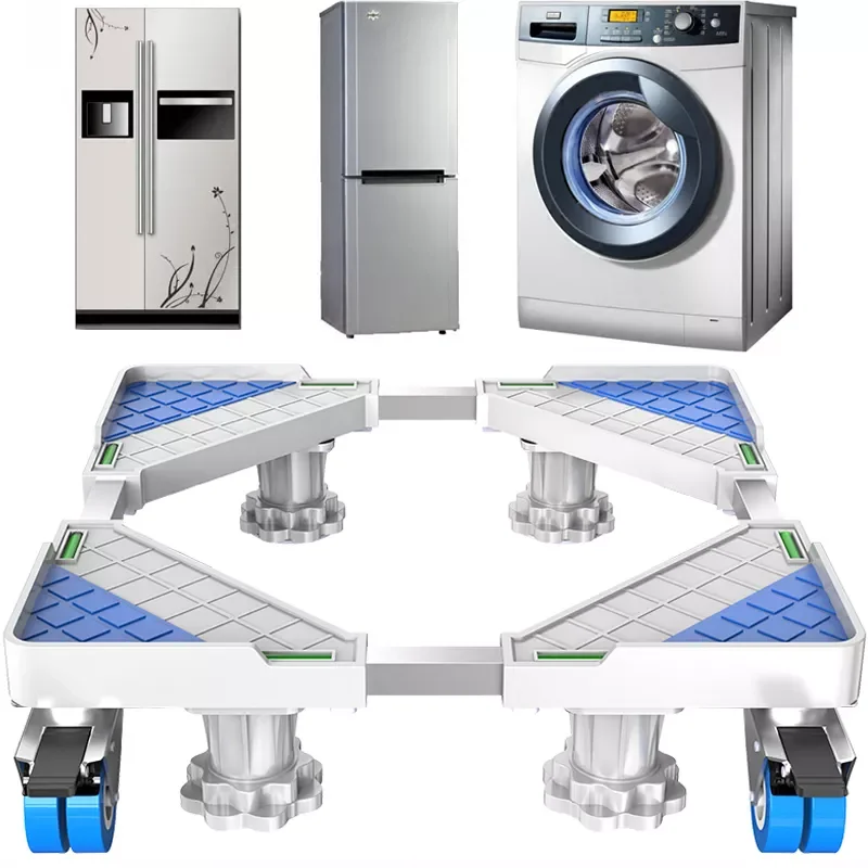 

New Movable Refrigerator Floor Trolley Fridge Stand Washing Machine Holder 4 Strong Feet Mobile Stand with Brake Wheel 500kg
