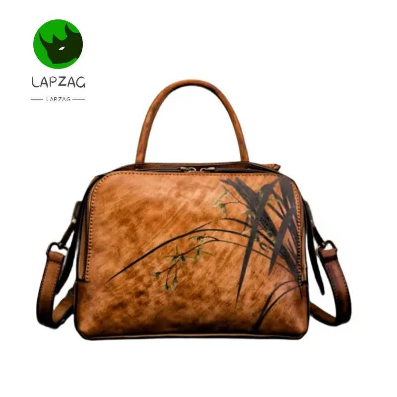 Сумочка на плечо женская из воловьей кожи в стиле ретро